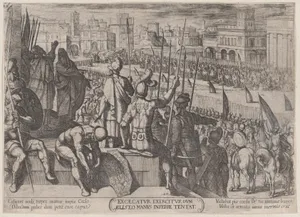 Plate 20: Elisha Bringing the Blinded Syrian Army to the King of Israel, from 'The Battles of the Old Testament'