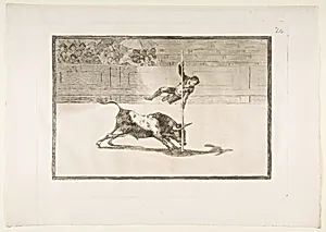 Plate 20 from "La Tauromaquia": The agility and audacity of Juanito Apiñani in [the ring] at Madrid by Goya (Francisco de Goya y Lucientes)