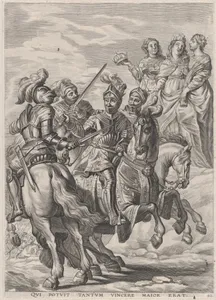 Plate 22: Emperor Charles V, victory at Pavia; from Guillielmus Becanus's 'Serenissimi Principis Ferdinandi, Hispaniarum Infantis...'