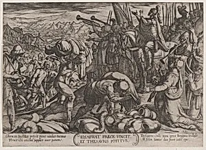 Plate 22: Josaphat Thanking God for His Victory, from 'The Battles of the Old Testament' by Antonio Tempesta|Nicolaus van Aelst