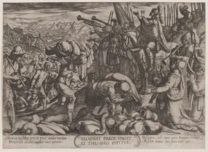 Plate 22: Josaphat Thanking God for His Victory, from 'The Battles of the Old Testament'