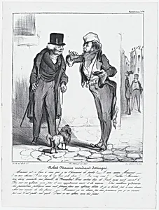 Plate 25: Robert Macaire, the genteel beggar, from 'Caricaturana,' published in Les Robert Macaires by Junca|Aubert et Cie|Charles Philipon|Honoré Daumier|Aubert et Cie