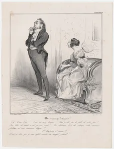 Plate 26: Marriage of convenience, from 'Caricaturana,' published in Les Robert Macaires