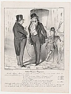 Plate 27: Robert Macaire, merchant, from 'Caricaturana,' published in Les Robert Macaires by Charles Philipon|Aubert et Cie|Honoré Daumier|Junca|Aubert et Cie