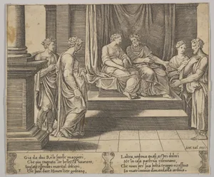 Plate 3: Psyche's two sisters are married to kings, from "The Fable of Psyche"
