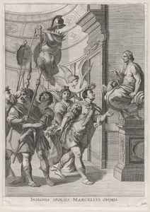 Plate 30: Marcellus dedicating the spoils of war to Jupiter; from Guillielmus Becanus's 'Serenissimi Principis Ferdinandi, Hispaniarum Infantis...'