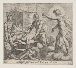 Plate 33: Apollo at Vulcan's Forge (Coniugis furtum Sol Vulcano detegit), from Ovid's 'Metamorphoses'