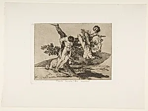 Plate 39 from "The Disasters of War" (Los Desastres de La Guerra): 'An heroic feat! With dead men!' (Grande hazaña! Con muertos!) by Goya (Francisco de Goya y Lucientes)