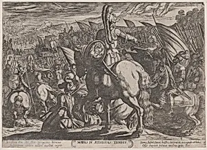 Plate 4: Moses Ordering the Israelites to Attack the Ethiopians, from 'The Battles of the Old Testament' by Antonio Tempesta|Nicolaus van Aelst