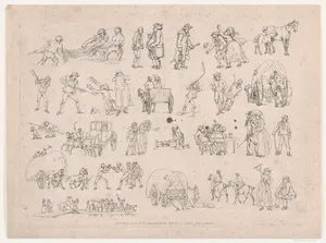 Plate 4, Outlines of Figures, Landscapes and Cattle...for the Use of Learners