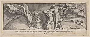 Plate 4: The Sacrifice of Abraham, from Genesis Chapter 22, after a lost fresco in the basamento of Bay 4 of the Vatican Loggia by Pietro Santi Bartoli|Giovanni Giacomo De Rossi|Raphael (Raffaello Sanzio or Santi)