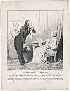 Plate 43: A man of sensitivity at the right price, from 'Caricaturana,' published in Les Robert Macaires by Charles Philipon|Aubert et Cie|Honoré Daumier|Junca|Aubert et Cie