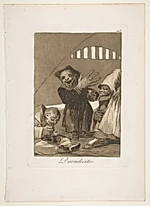 Plate 49 from "Los Caprichos": Hobgoblins (Duendecitos) by Goya (Francisco de Goya y Lucientes)