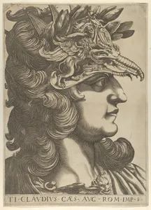 Plate 5: Tiberius Claudius in profile to the right, from "The Twelve Caesars"