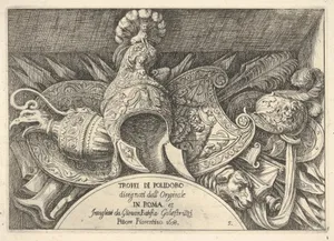 Plate 5: trophies of Roman arms from decorations above the windows on the second floor of the Palazzo Milesi in Rome