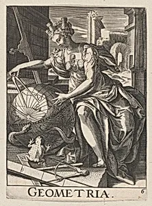 Plate 6: Geometria, from The Seven Liberal Arts by Maerten de Vos|Johann Sadeler I|Paulus Fürst