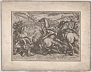 Plate 6: The Israelites Defeated by the Canaanites for Having Disobeyed Moses, from 'The Battles of the Old Testament' by Nicolaus van Aelst|Antonio Tempesta