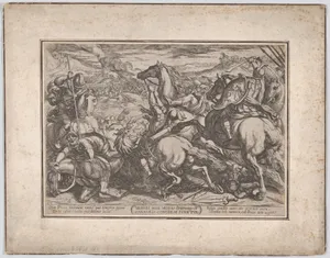 Plate 6: The Israelites Defeated by the Canaanites for Having Disobeyed Moses, from 'The Battles of the Old Testament'