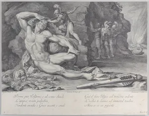 Plate 6: Ulysses driving a burning stake into Polyphemus' eye