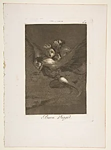 Plate 64 from "Los Caprichos": Bon voyage (Buen Viage) by Goya (Francisco de Goya y Lucientes)