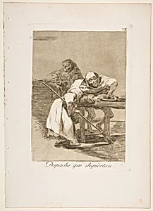 Plate 78 from "Los Caprichos": Be quick, they are waking up (Despacha, que dispiértan) by Goya (Francisco de Goya y Lucientes)