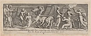 Plate 8: Israelites Collecting Manna, from Exodus 15 and 16, after a lost fresco in the basamento of Bay 8 of the Vatican Loggia by Pietro Santi Bartoli|Giovanni Giacomo De Rossi|Raphael (Raffaello Sanzio or Santi)