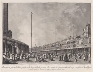 Plate 9: Procession on Corpus Christi Day in the Piazza San Marco, from 'Ducal Ceremonies and Festivals' (Le Feste Ducali)