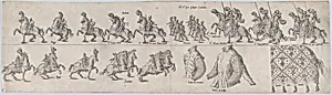 Plate for Giorgio Cesarini, from a series of twelve showing knights and their attendants dressed for a tournament (plate 10) by Anonymous
