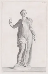Plate XVII (17): A Muse, from "Museum Florentinum" (Statuae antiquae dorum et virorum illustrium)