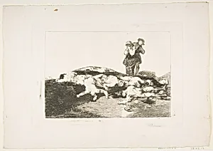 Plate18 from "The Disasters of War" (Los Desastres de la Guerra): 'Bury them and keep quiet' (Enterrar y callar) by Goya (Francisco de Goya y Lucientes)