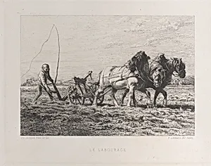 Plowing by Charles Jacque|François Liénard