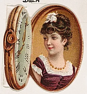 Pocket watch, from the Novelties series (N228, Type 3) issued by Kinney Bros. by Kinney Brothers Tobacco Company