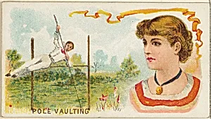 Pole Vaulting, from the Games and Sports series (N165) for Old Judge Cigarettes by Goodwin & Company