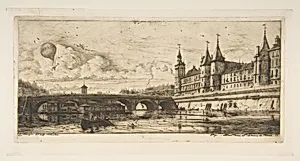 Pont-au-change, Paris by Charles Meryon