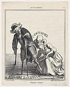 Poor old chap!, from 'News of the day,' published in Le Charivari, January 26, 1869 by Arnaud de Vresse|Destouches|Honoré Daumier