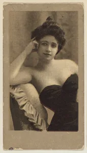 Portrait of a seated woman, from the "Girls" series (T66), issued with Hunter Dog Cigarros by S. Monday & Sons