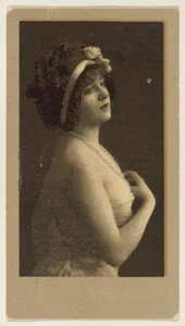 Portrait of a woman facing right, from the "Girls" series (T66), issued with Hunter Dog Cigarros by S. Monday & Sons