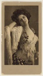 Portrait of a woman, half-length, from the "Girls" series (T66), issued with Hunter Dog Cigarros by S. Monday & Sons