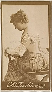 Portrait of actress in profile, from the Actresses series (N664) promoting Old Fashion Fine Cut Tobacco