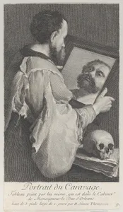 Portrait of Caravaggio, turned to the right and looking at his reflection in a mirror
