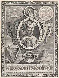 Portrait of Dante Alighieri by Cornelis Galle I|Philips Galle|Jan van der Straet, called Stradanus