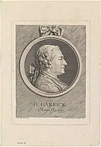 Portrait of David Garrick by Charles Nicolas Cochin II|Nicolas Gabriel Dupuis|David Garrick