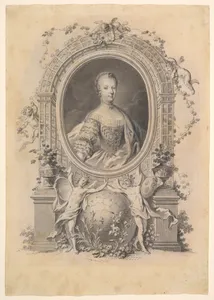 Portrait of Queen Marie-Antoinette in an ornamental frame