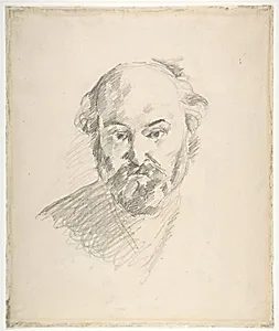 Portrait of the Artist (recto); Fragment of a Landscape Study (verso) by Paul Cézanne