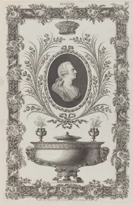 Portrait of the Duke of Northumberland, Vase and Ornamental Frame, no. CCCLXXI, plate 56 from "Designs for Various Ornaments"