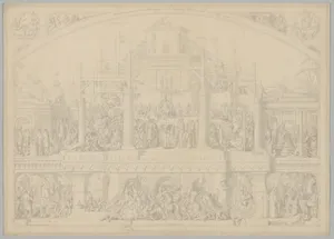 Preparatory Drawing for a Print Series on the History of Germany (Die Geschichte des deutschen Volkes in fünfzehn Bildern)