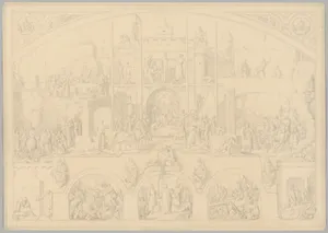 Preparatory Drawing for a Print Series on the History of Germany (Die Geschichte des deutschen Volkes in fünfzehn Bildern)