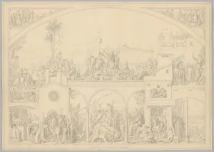 Preparatory Drawing for a Print Series on the History of Germany (Die Geschichte des deutschen Volkes in fünfzehn Bildern)