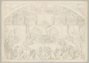 Preparatory Drawing for a Print Series on the History of Germany (Die Geschichte des deutschen Volkes in fünfzehn Bildern)