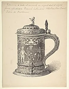 Preparatory Drawing for an Illustration of a Seventeenth-Century Dutch Tankard from the Demidov Collection by C. Prosdocimi